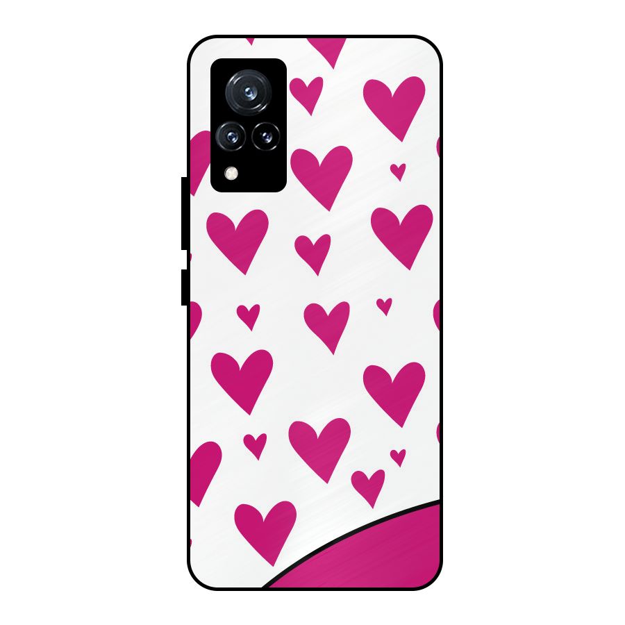 Romantic Couples with Hearts Metal Back Case for Vivo V21 5G
