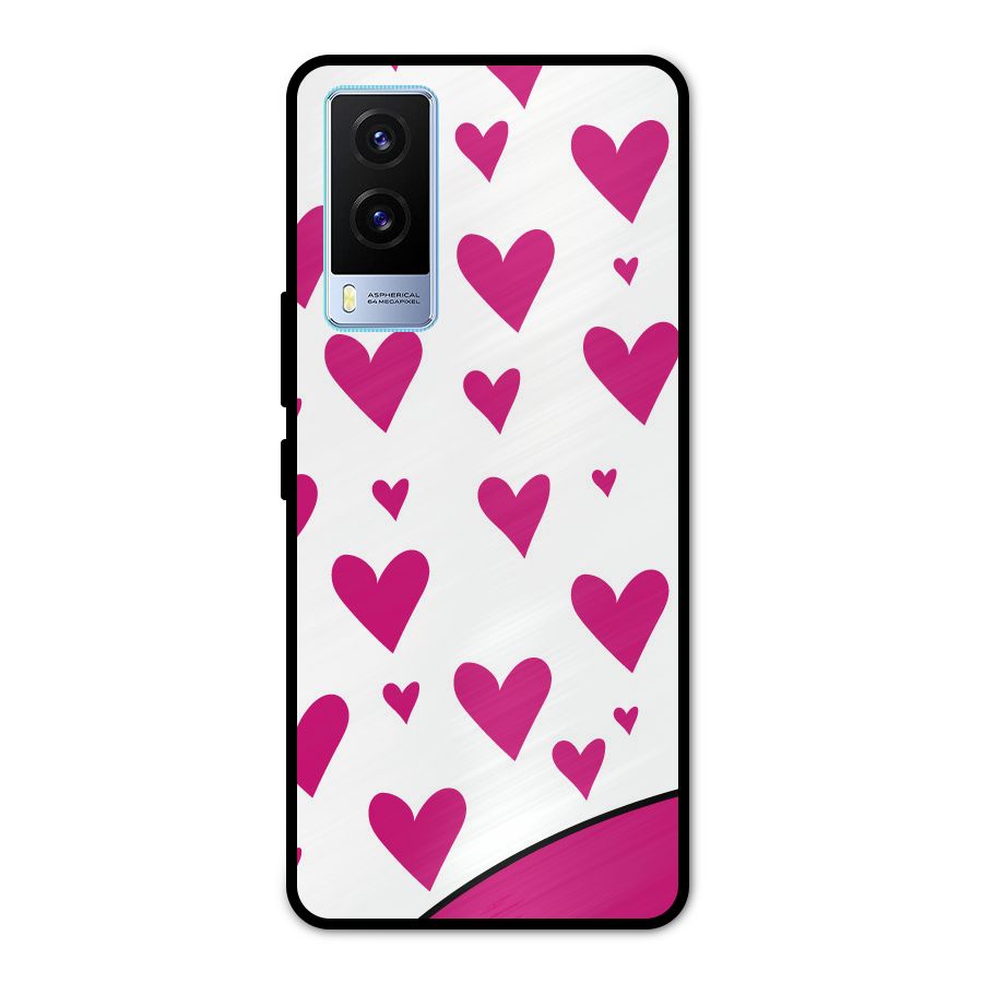 Romantic Couples with Hearts Metal Back Case for Vivo V21e 5G