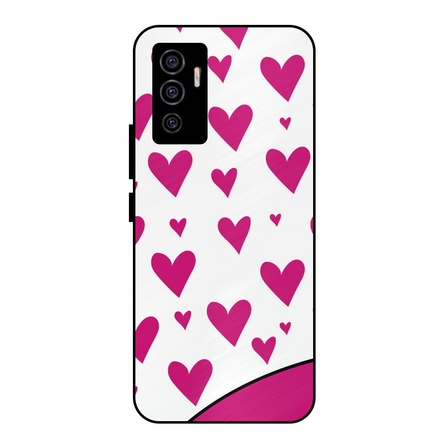 Romantic Couples with Hearts Metal Back Case for Vivo V23e