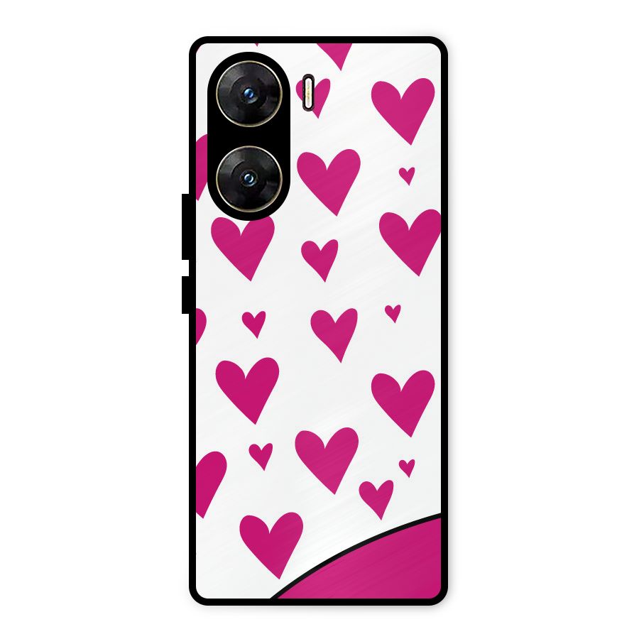 Romantic Couples with Hearts Metal Back Case for Vivo V29e