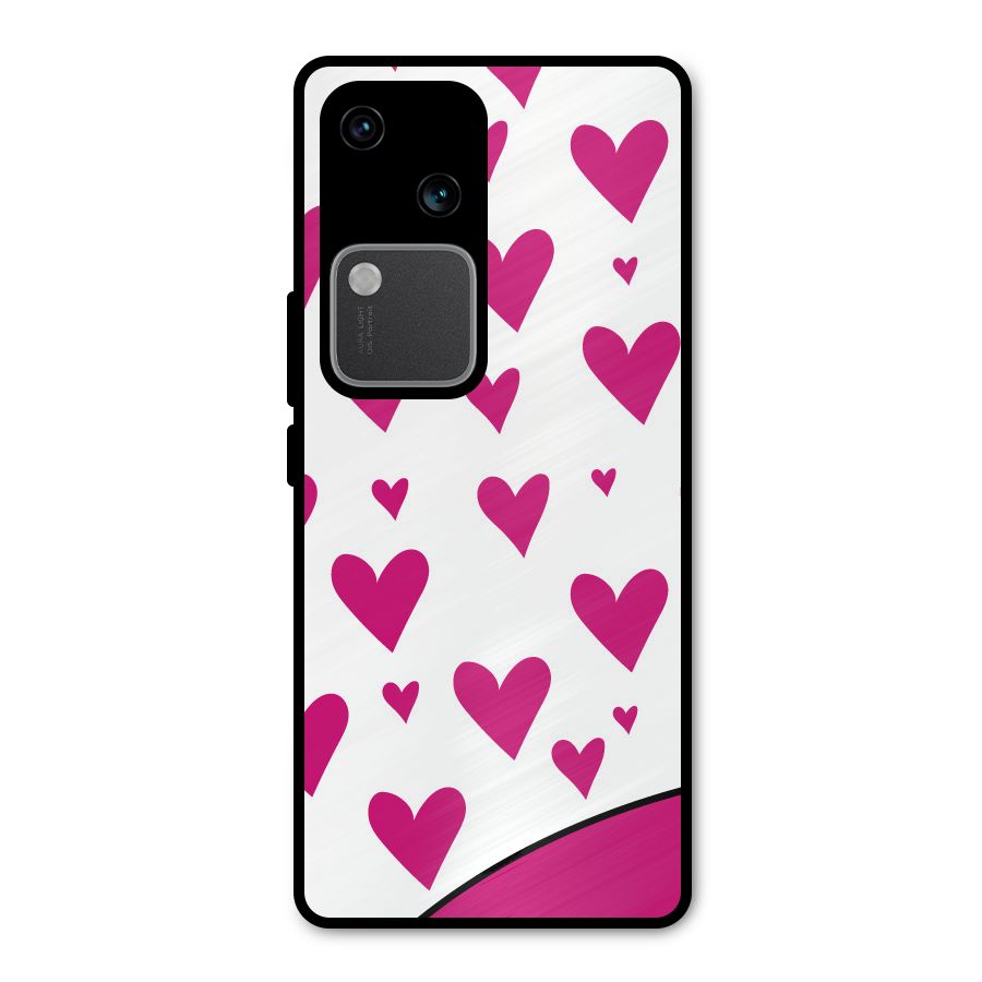 Romantic Couples with Hearts Metal Back Case for Vivo V30
