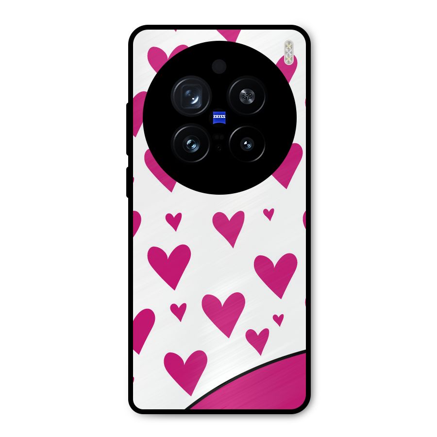 Romantic Couples with Hearts Metal Back Case for Vivo X200 Pro