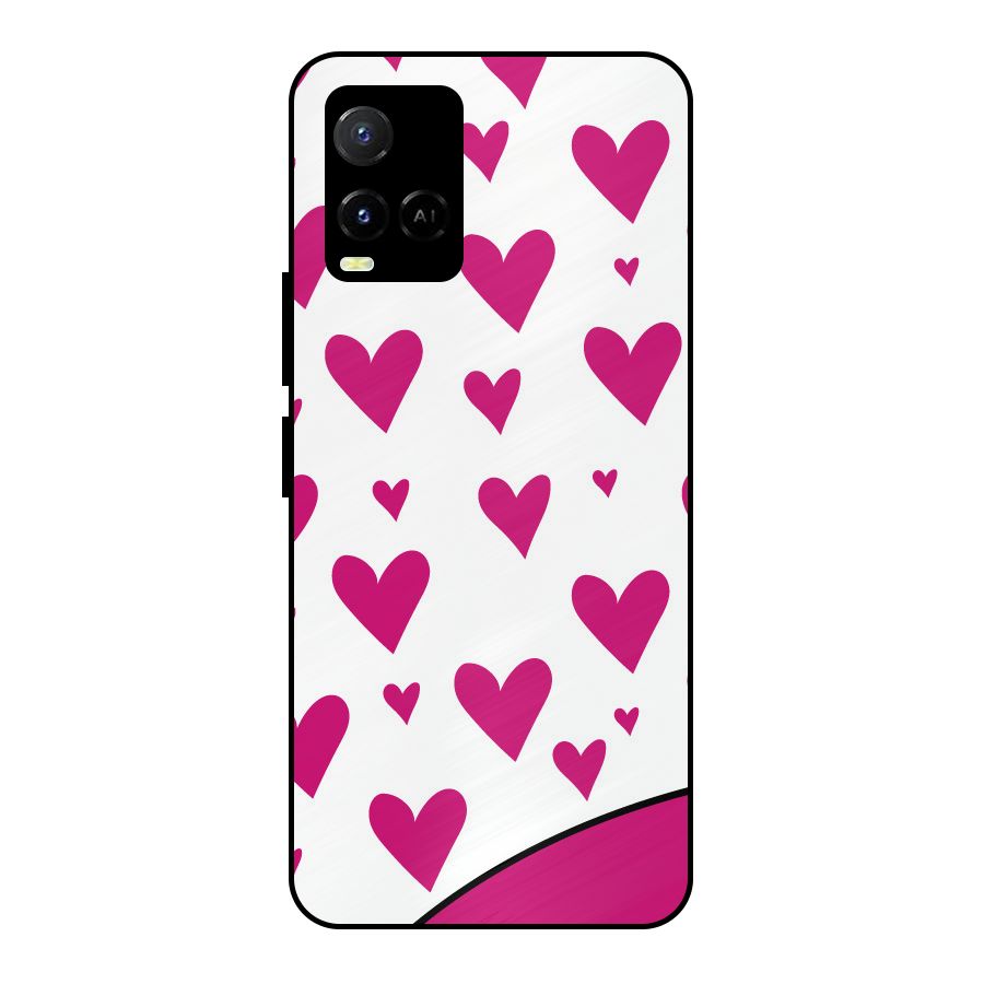 Romantic Couples with Hearts Metal Back Case for Vivo Y21