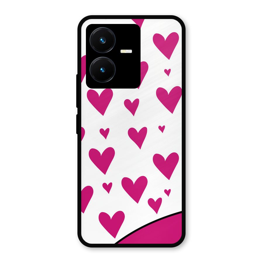 Romantic Couples with Hearts Metal Back Case for Vivo Y22