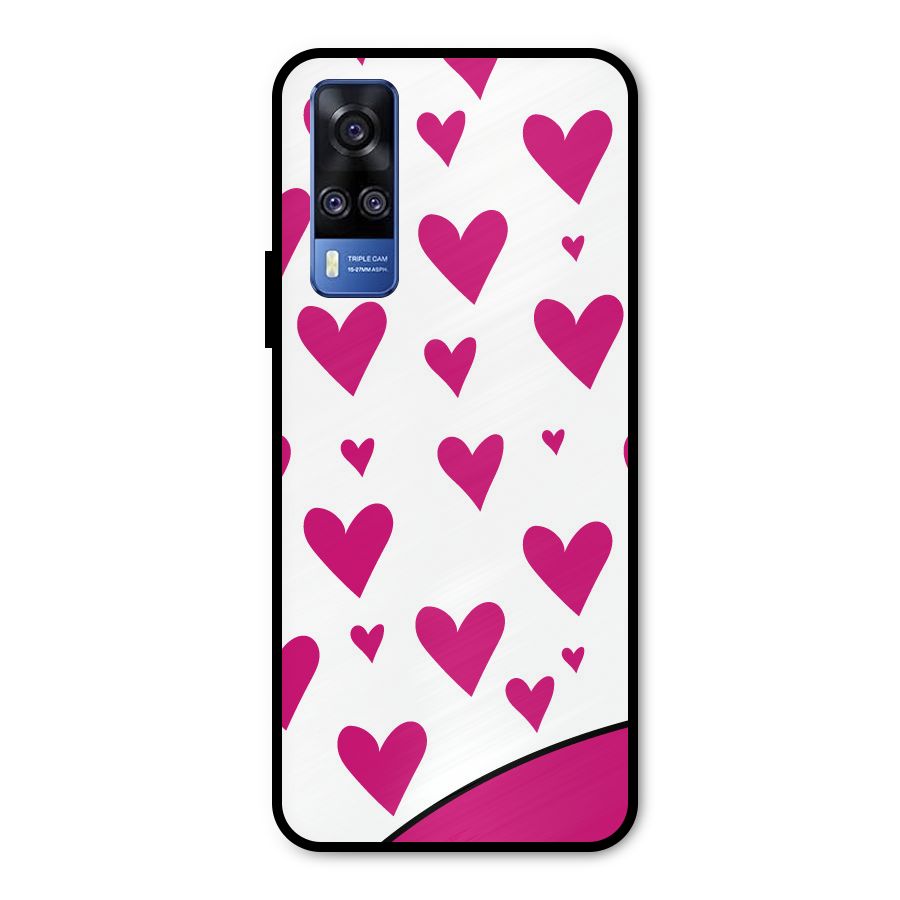 Romantic Couples with Hearts Metal Back Case for Vivo Y51A