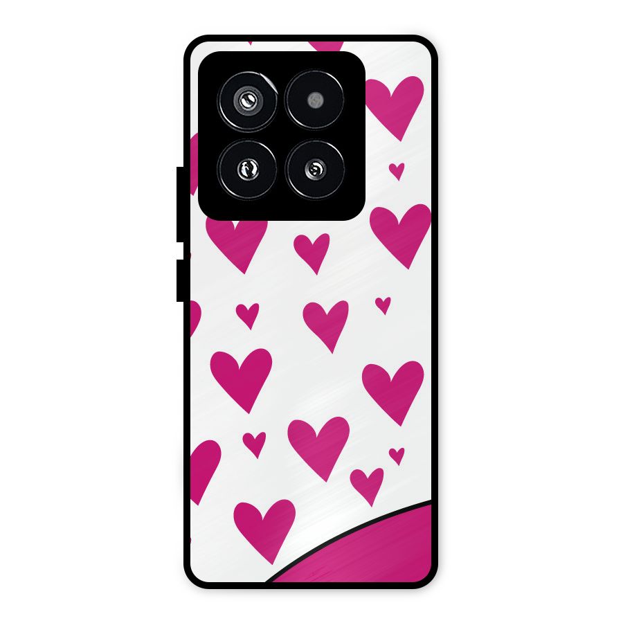 Romantic Couples with Hearts Metal Back Case for Xiaomi 14 Pro