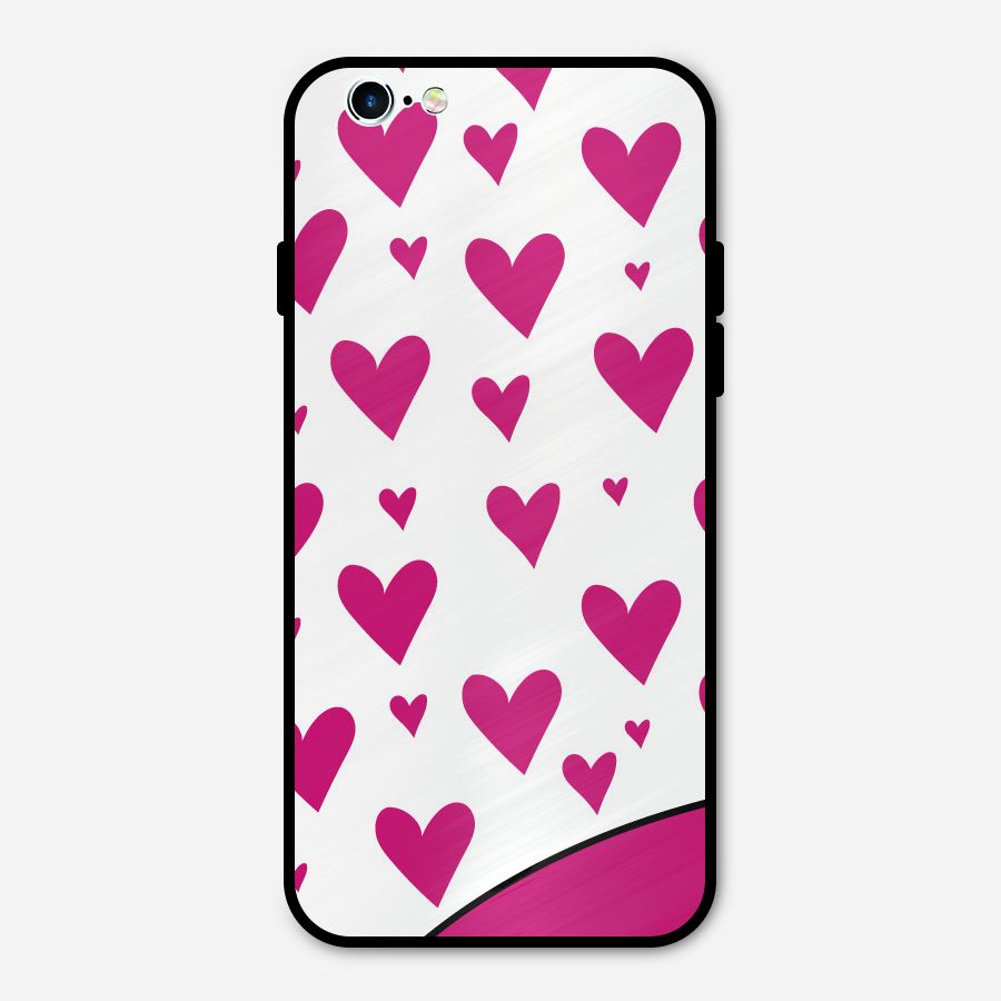 Romantic Couples with Hearts Metal Back Case for iPhone 6 6s