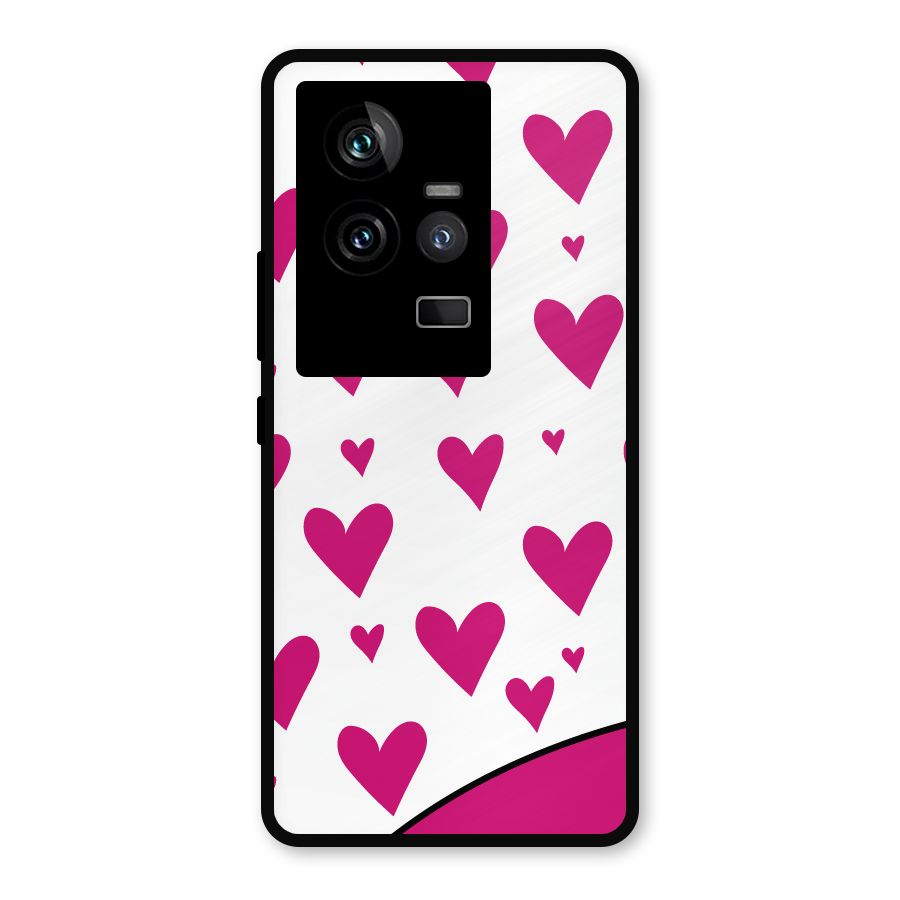Romantic Couples with Hearts Metal Back Case for iQOO 11 5G