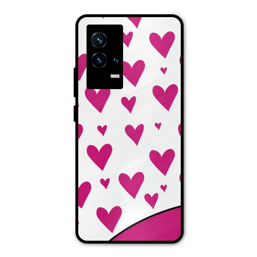 Romantic Couples with Hearts Metal Back Case for iQOO 9 5G