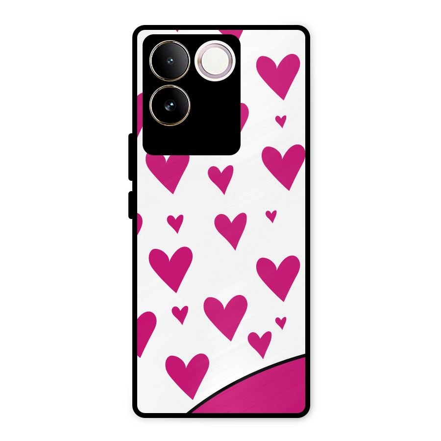 Romantic Couples with Hearts Metal Back Case for iQOO Z7 Pro