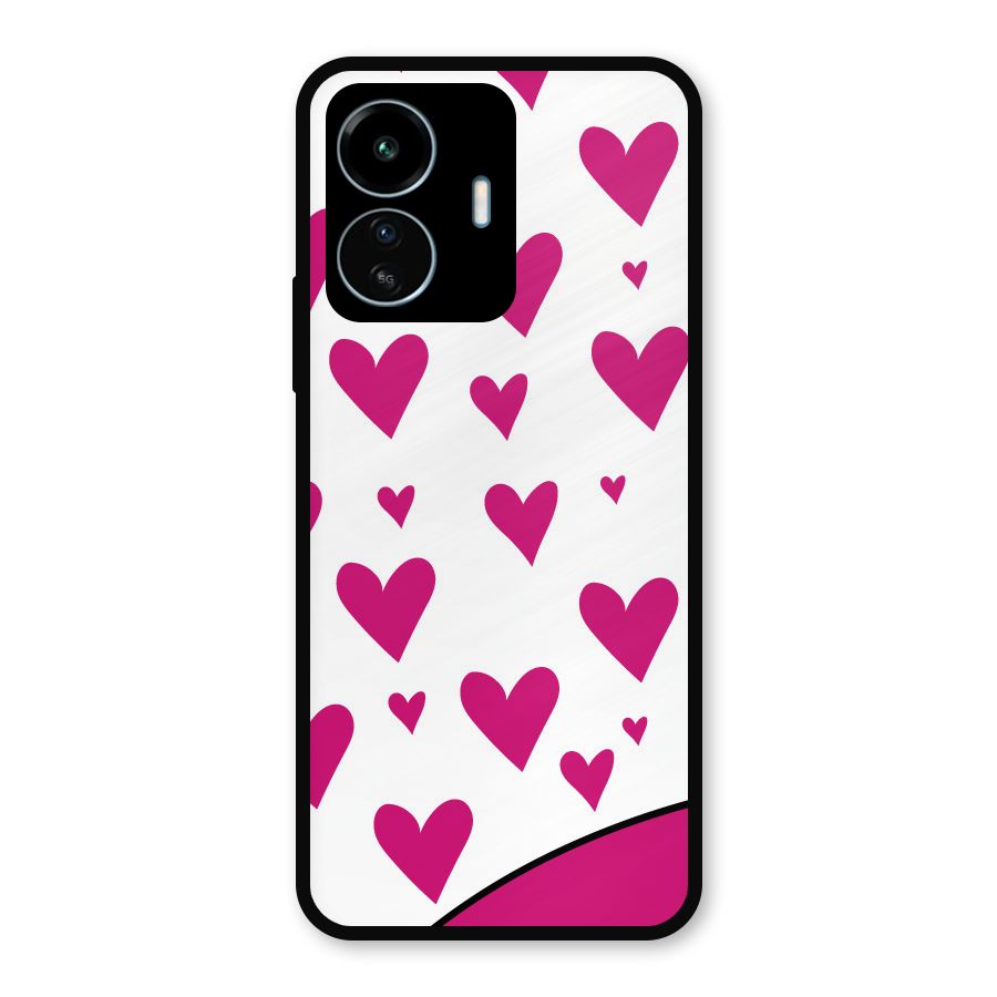 Romantic Couples with Hearts Metal Back Case for vivo iQOO Z6 Lite 5G