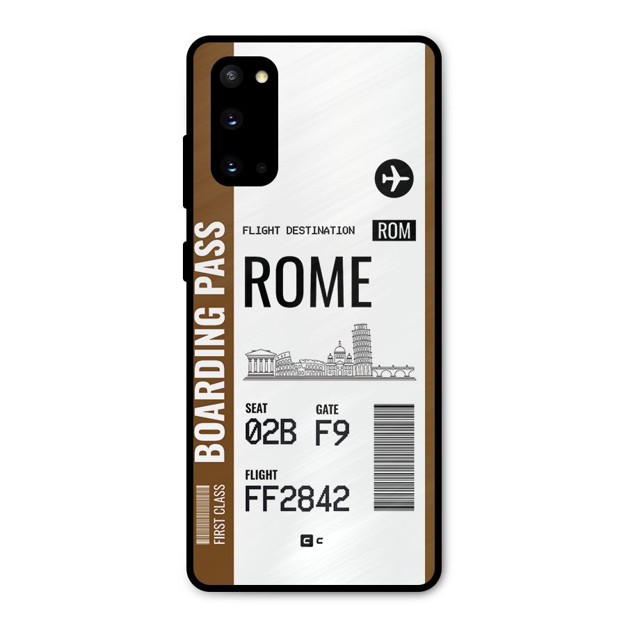 Rome Boarding Pass Metal Back Case for Galaxy S20
