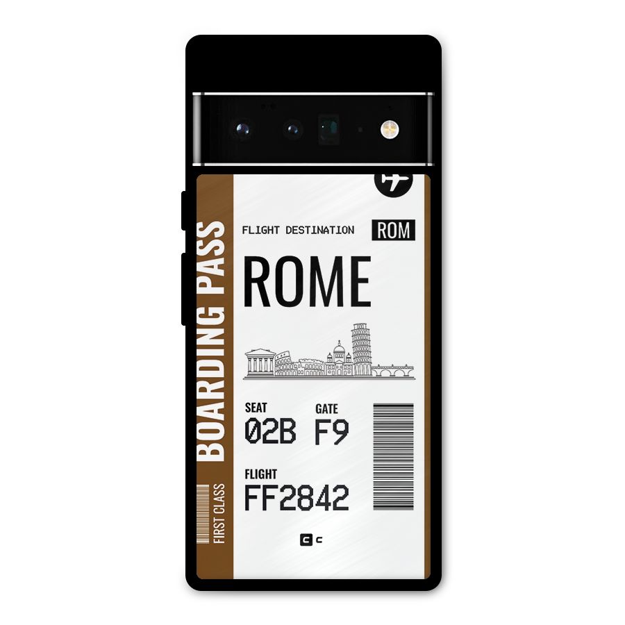 Rome Boarding Pass Metal Back Case for Google Pixel 6 Pro