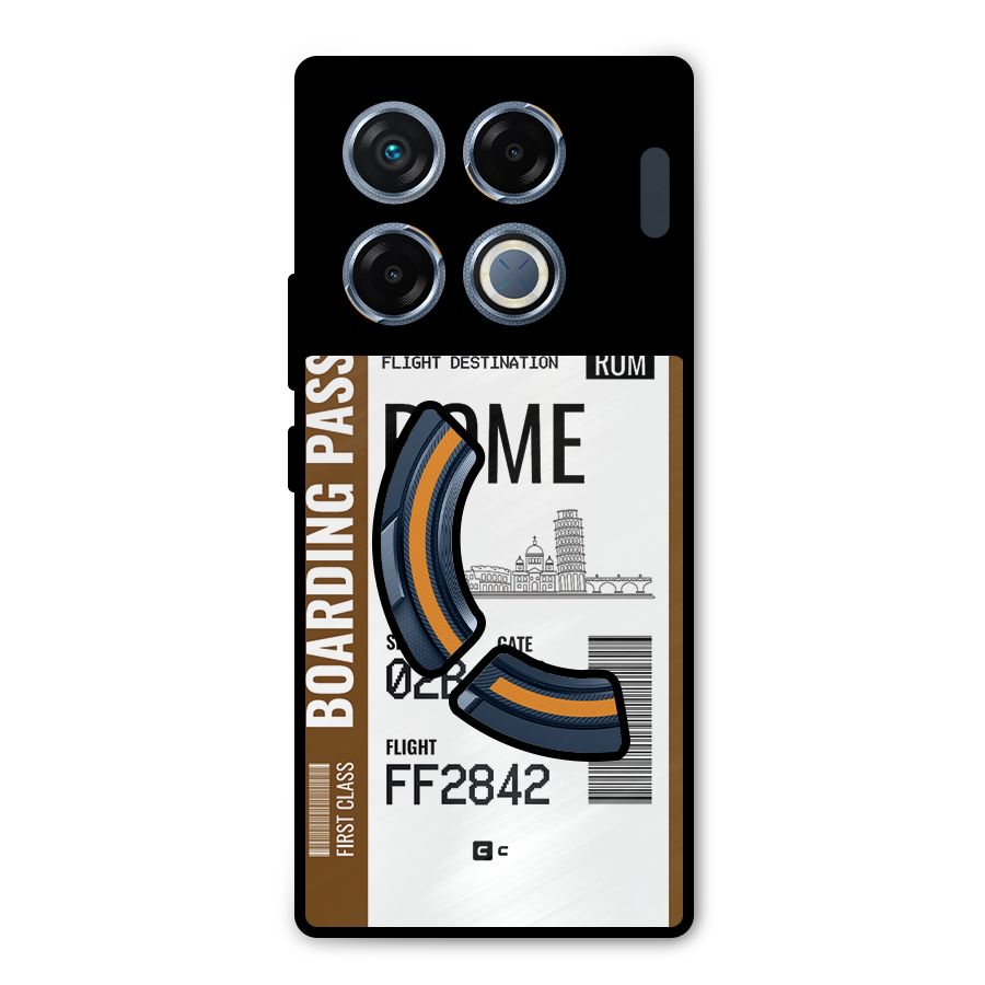 Rome Boarding Pass Metal Back Case for Infinix GT 20 Pro