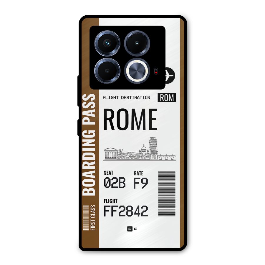 Rome Boarding Pass Metal Back Case for Infinix Note 40 5G