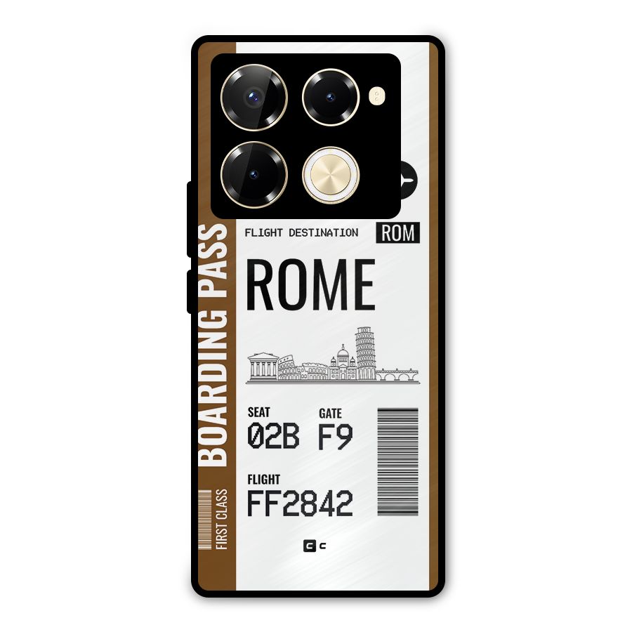 Rome Boarding Pass Metal Back Case for Infinix Note 40 Pro Plus