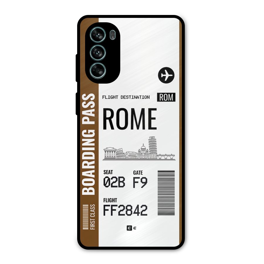 Rome Boarding Pass Metal Back Case for Moto G62