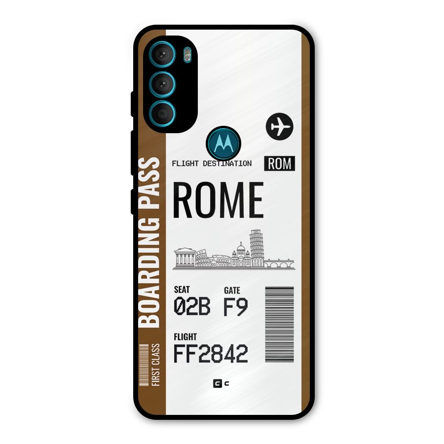Rome Boarding Pass Metal Back Case for Moto G71 5G