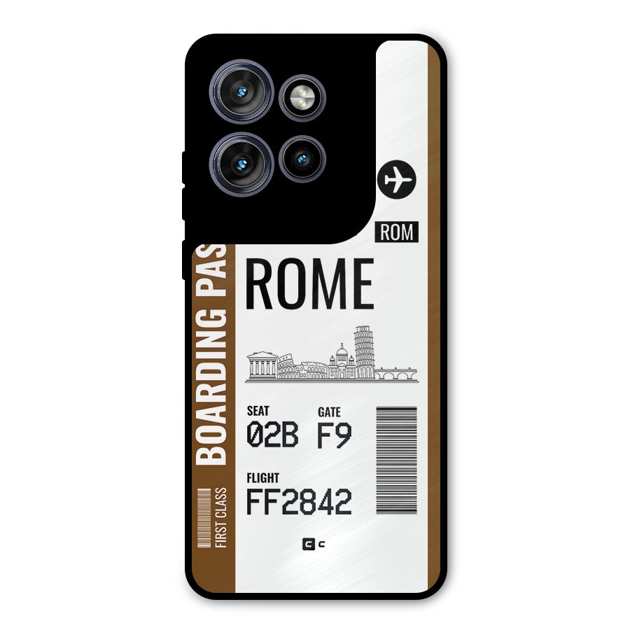 Rome Boarding Pass Metal Back Case for Motorola Edge 50 Neo