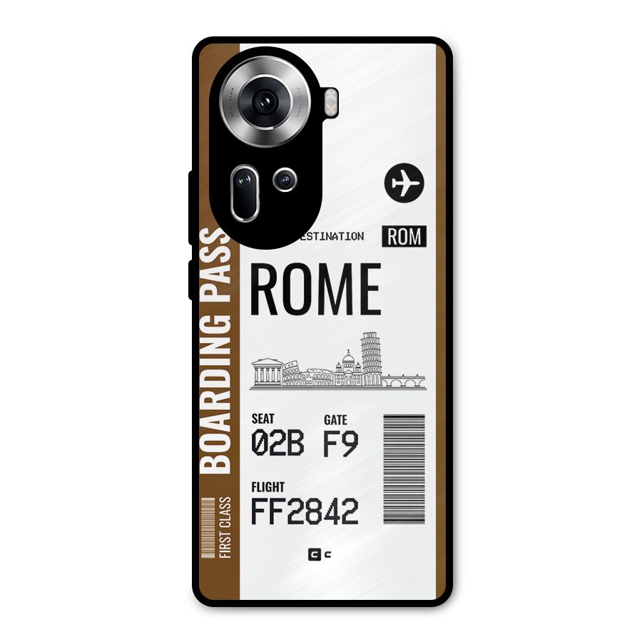 Rome Boarding Pass Metal Back Case for Oppo Reno11 5G