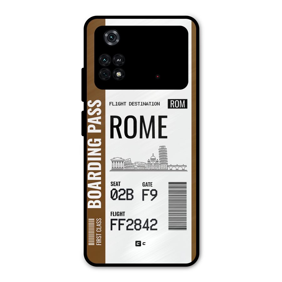Rome Boarding Pass Metal Back Case for Poco M4 Pro 4G