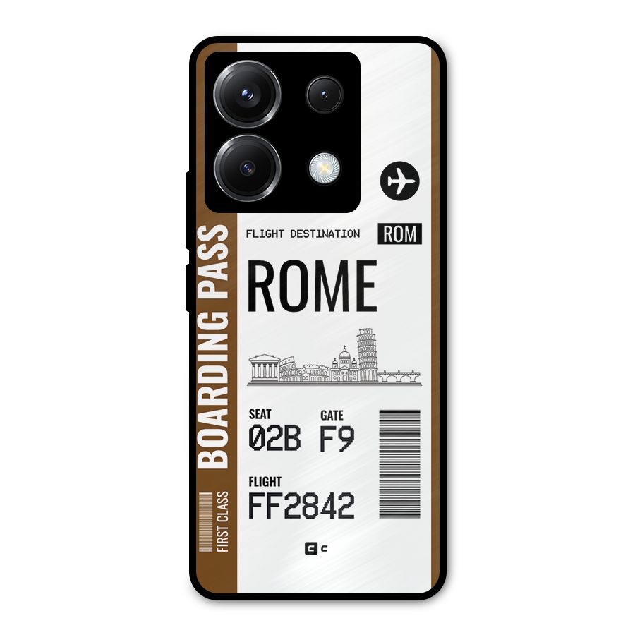 Rome Boarding Pass Metal Back Case for Poco X6