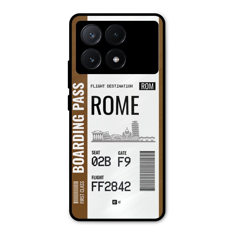 Rome Boarding Pass Metal Back Case for Poco X6 Pro