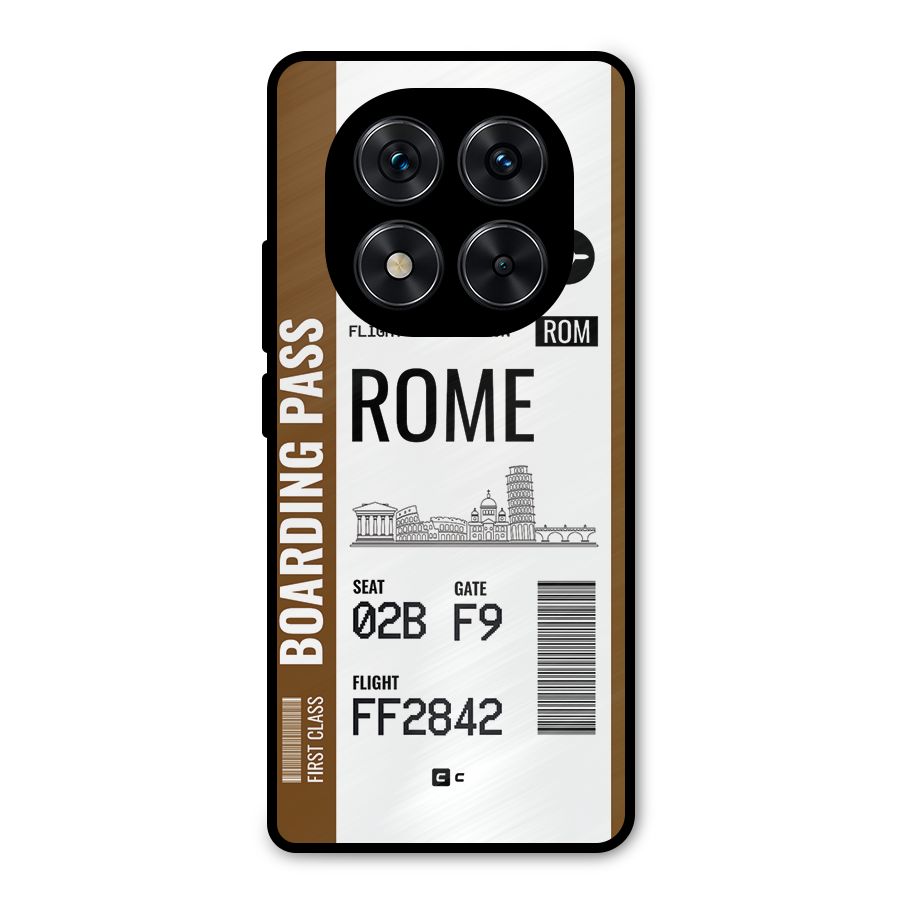 Rome Boarding Pass Metal Back Case for Redmi Note 14 Pro 5G