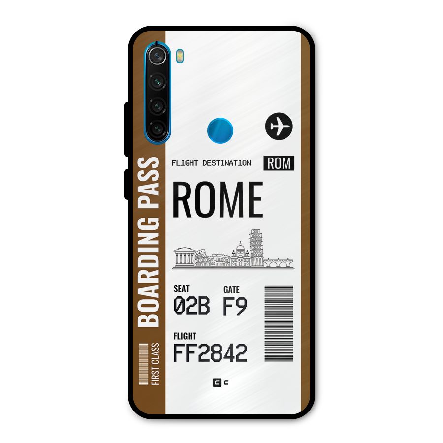 Rome Boarding Pass Metal Back Case for Redmi Note 8