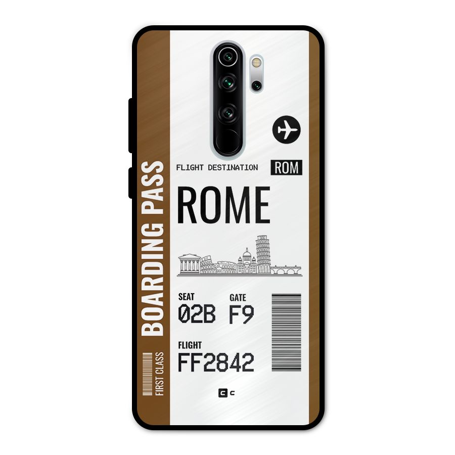 Rome Boarding Pass Metal Back Case for Redmi Note 8 Pro
