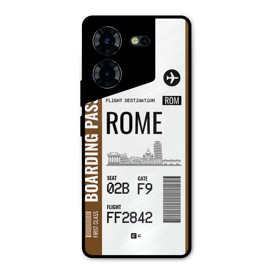 Rome Boarding Pass Metal Back Case for Tecno Pova 5 Pro 5G