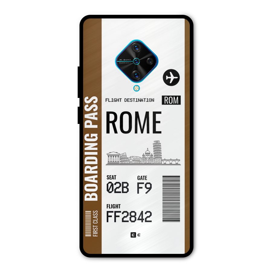 Rome Boarding Pass Metal Back Case for Vivo S1 Pro