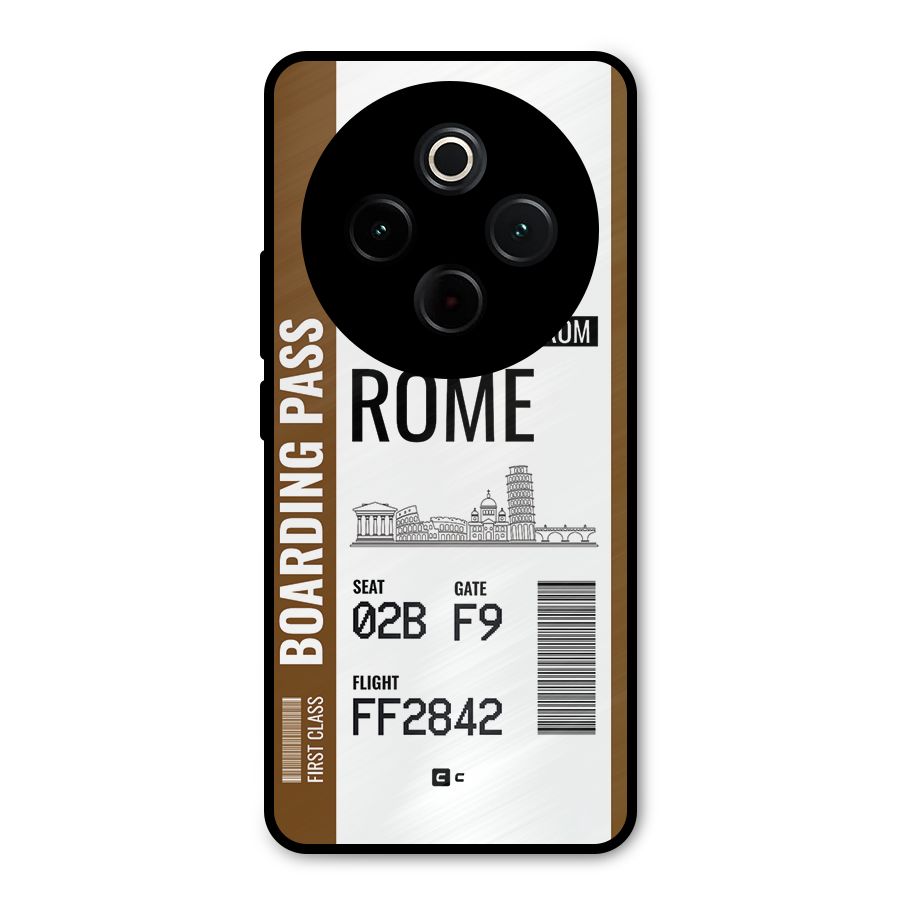 Rome Boarding Pass Metal Back Case for Vivo T4
