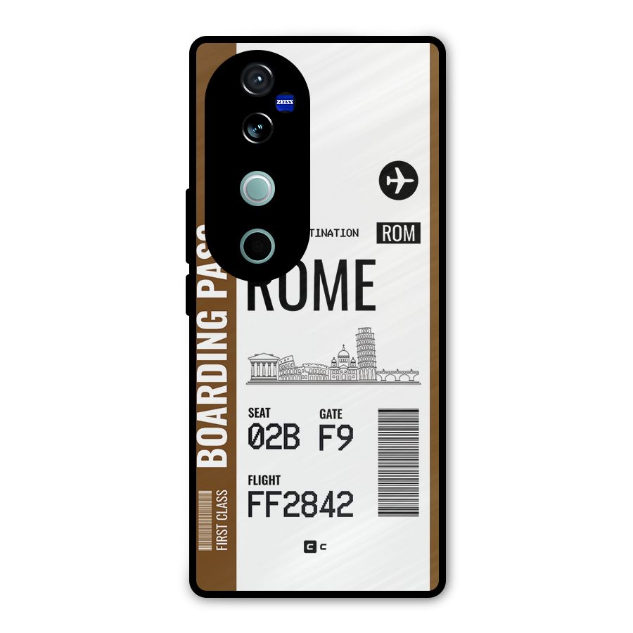 Rome Boarding Pass Metal Back Case for Vivo V40