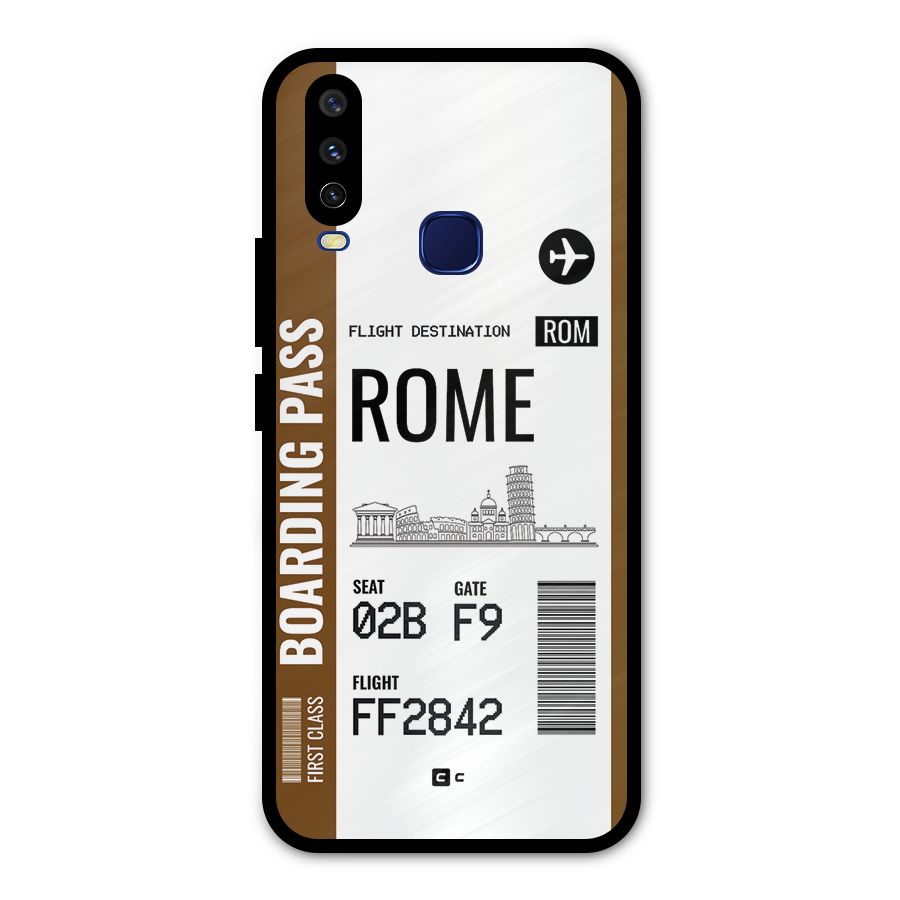Rome Boarding Pass Metal Back Case for Vivo Y15