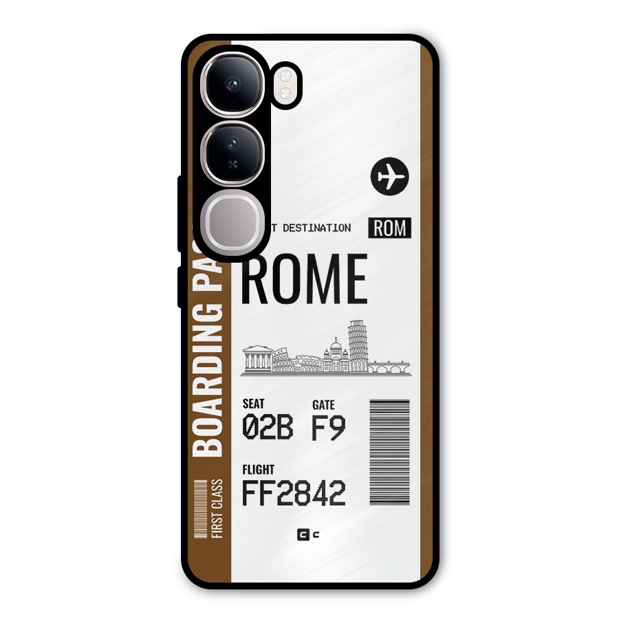 Rome Boarding Pass Metal Back Case for Vivo Y300