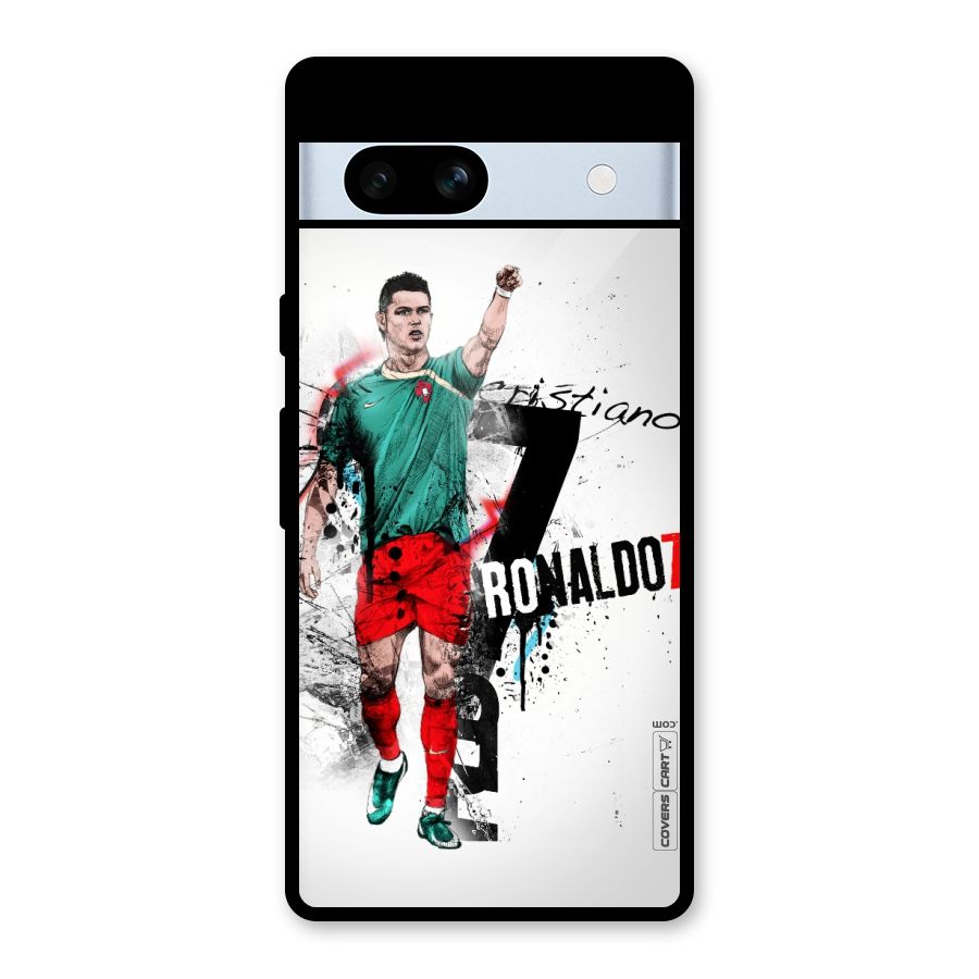 Ronaldo In Portugal Jersey Glass Back Case for Google Pixel 7a