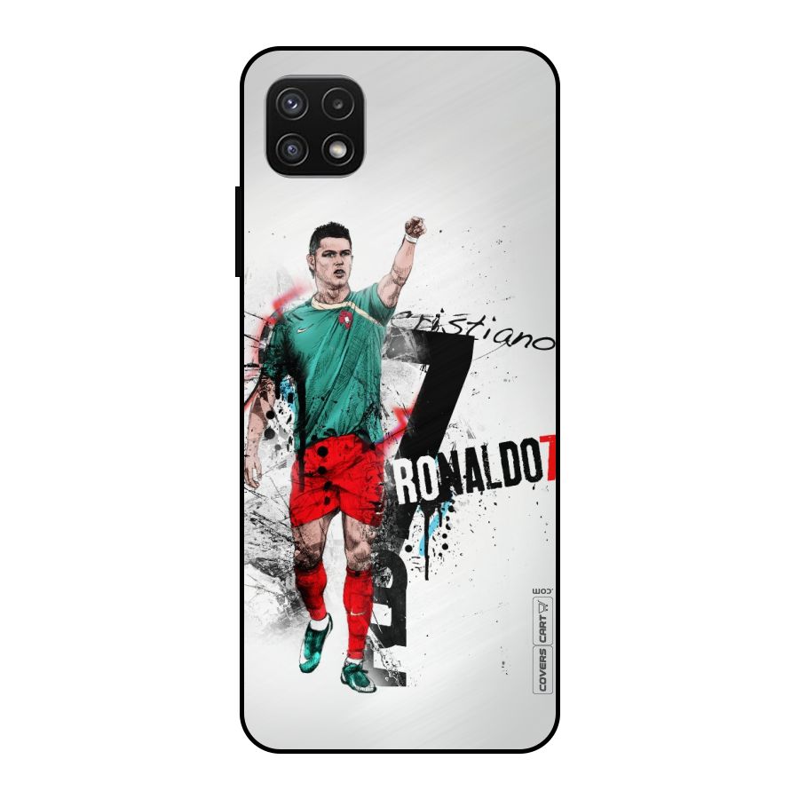 Ronaldo In Portugal Jersey Metal Back Case for Galaxy A22 5G