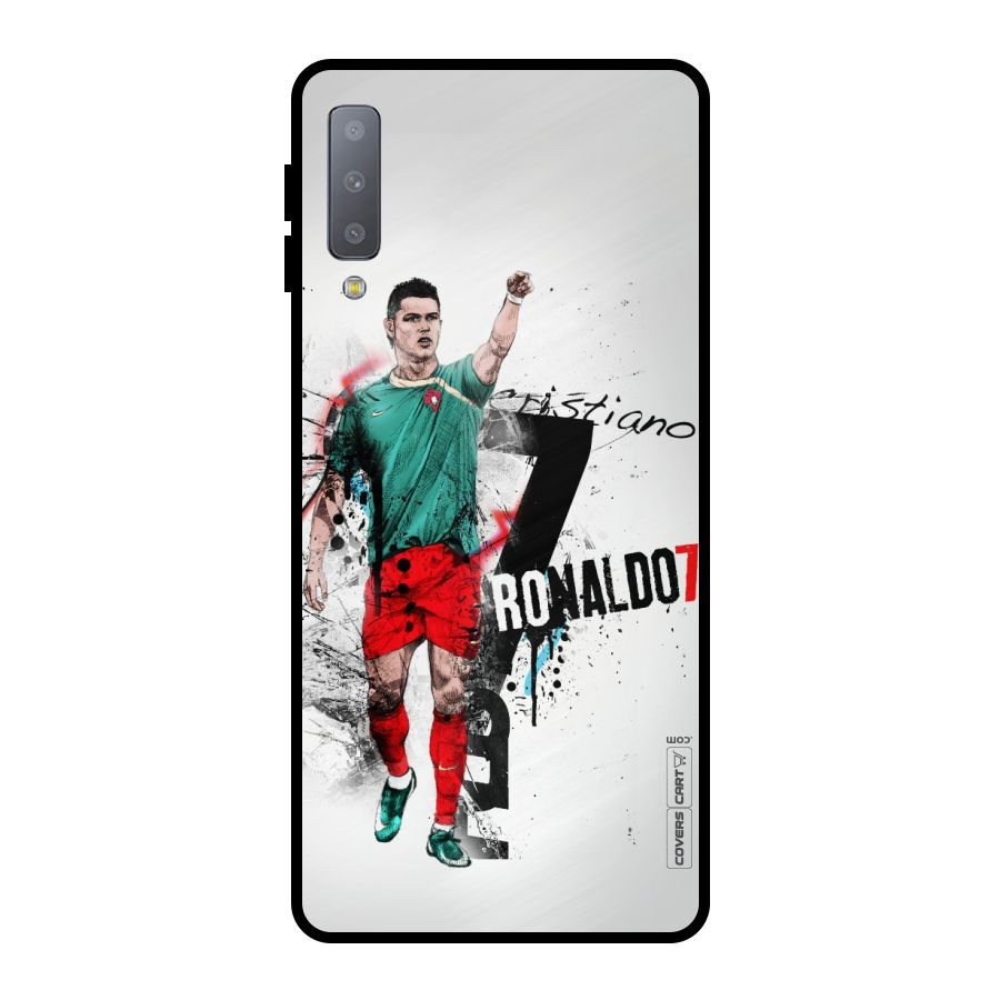 Ronaldo In Portugal Jersey Metal Back Case for Galaxy A7 (2018)