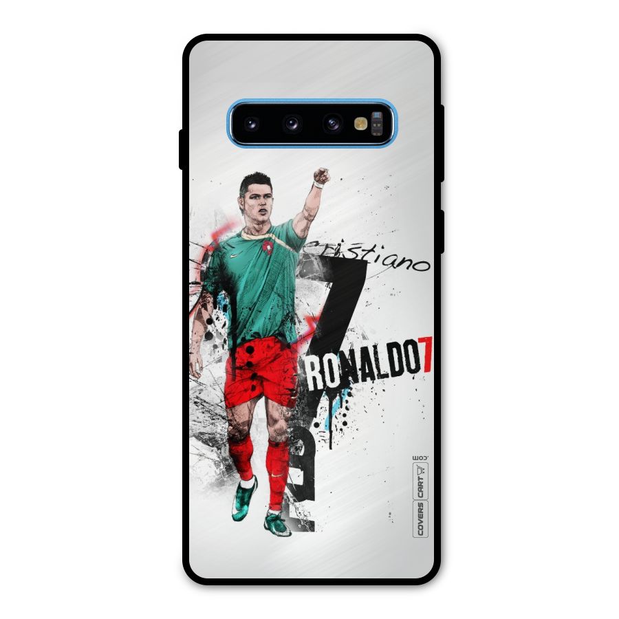 Ronaldo In Portugal Jersey Metal Back Case for Galaxy S10