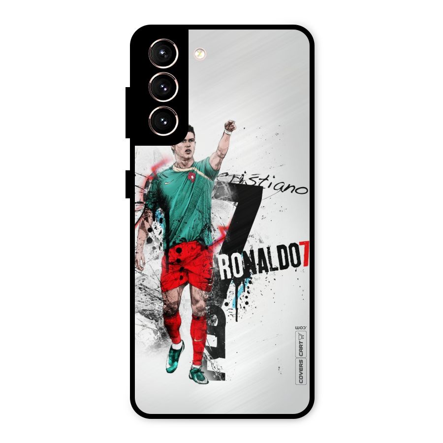 Ronaldo In Portugal Jersey Metal Back Case for Galaxy S21 5G