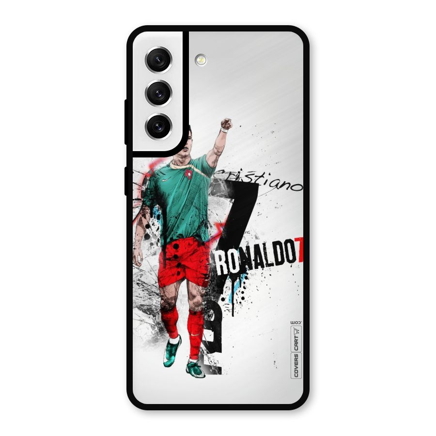 Ronaldo In Portugal Jersey Metal Back Case for Galaxy S21 FE 5G