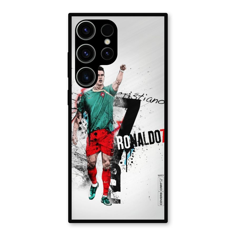 Ronaldo In Portugal Jersey Metal Back Case for Galaxy S23 Ultra