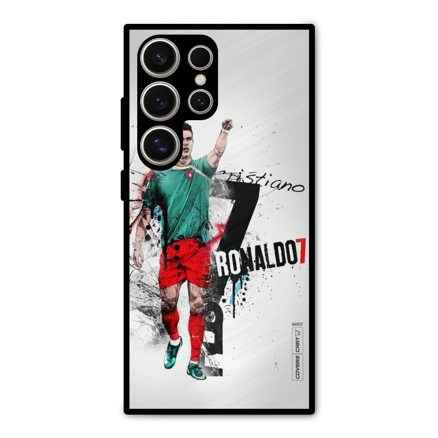 Ronaldo In Portugal Jersey Metal Back Case for Galaxy S24 Ultra