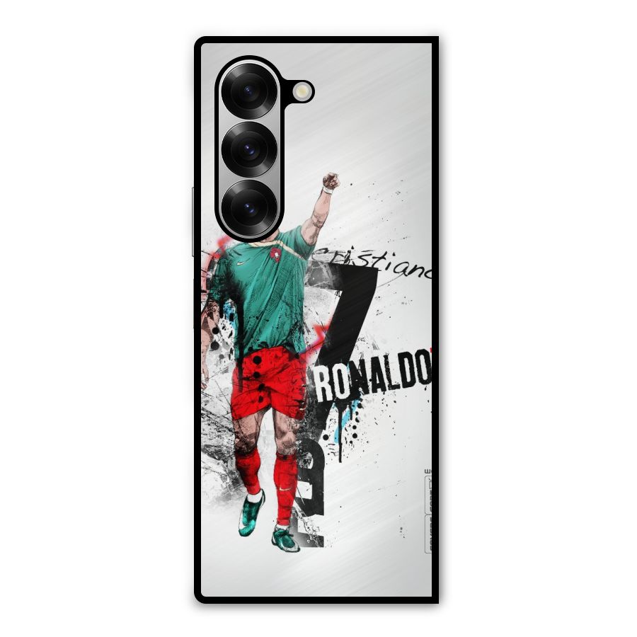 Ronaldo In Portugal Jersey Metal Back Case for Galaxy Z Fold6