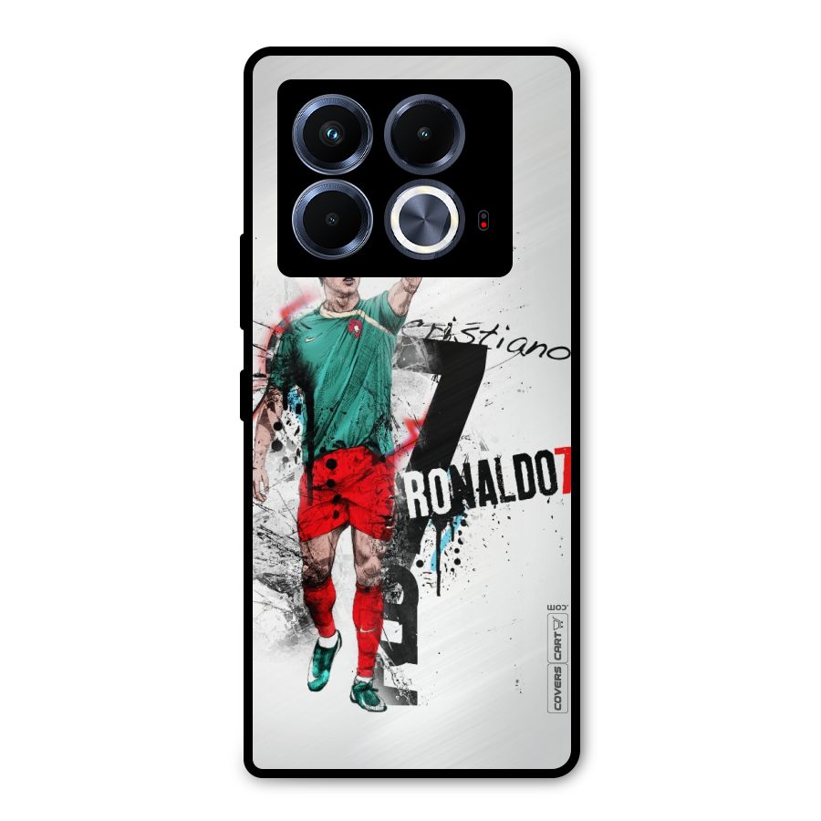 Ronaldo In Portugal Jersey Metal Back Case for Infinix Note 40 5G