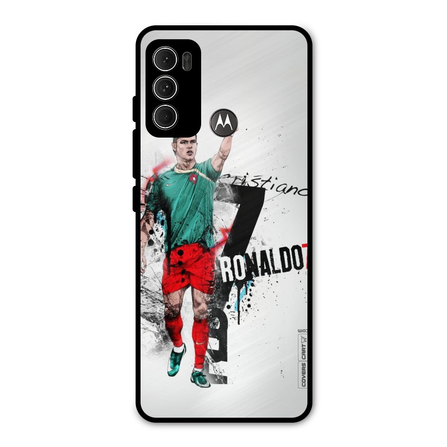 Ronaldo In Portugal Jersey Metal Back Case for Moto G60