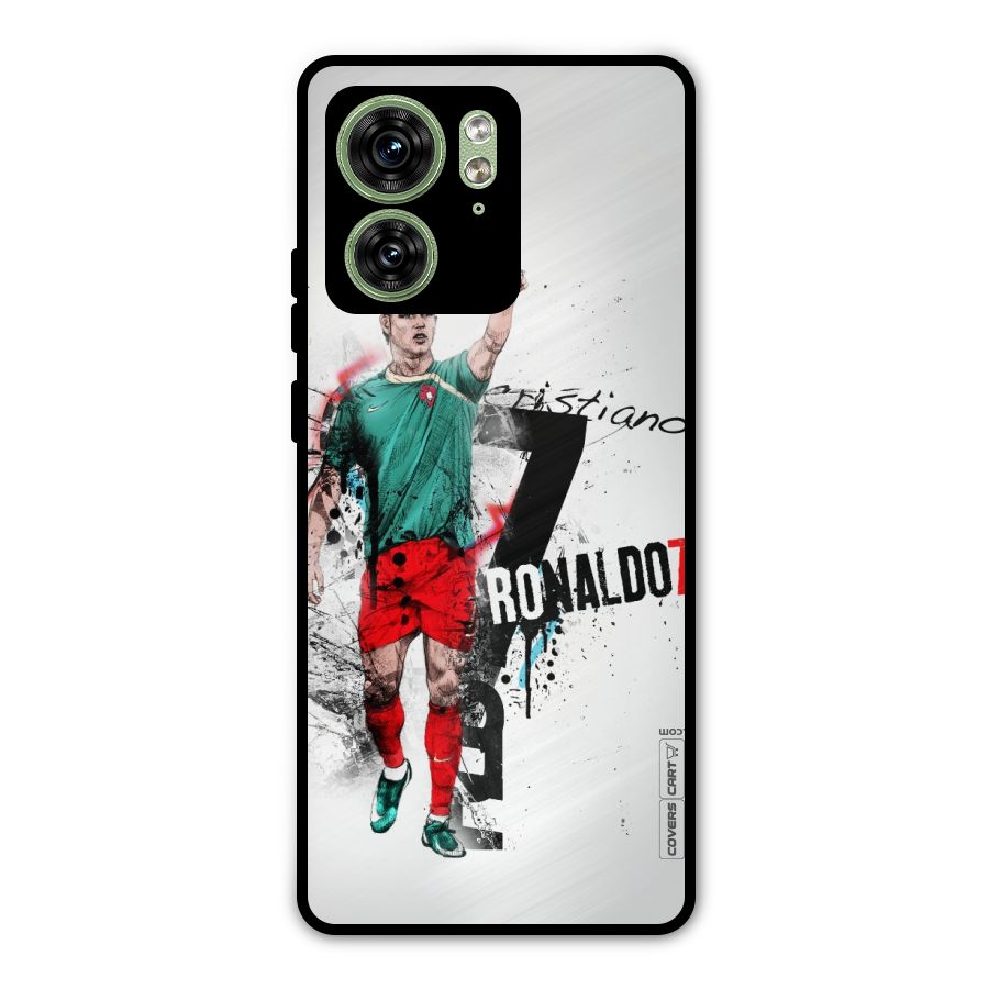 Ronaldo In Portugal Jersey Metal Back Case for Motorola Edge 40 5G