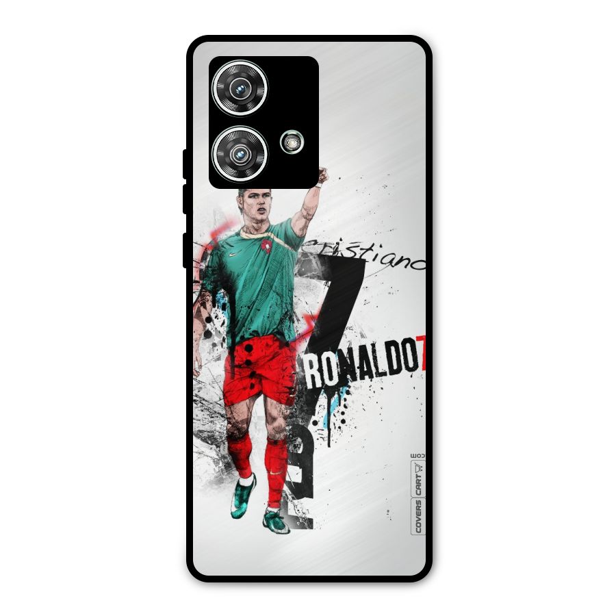 Ronaldo In Portugal Jersey Metal Back Case for Motorola Edge 40 Neo