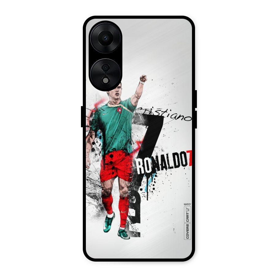 Ronaldo In Portugal Jersey Metal Back Case for Oppo A78 5G